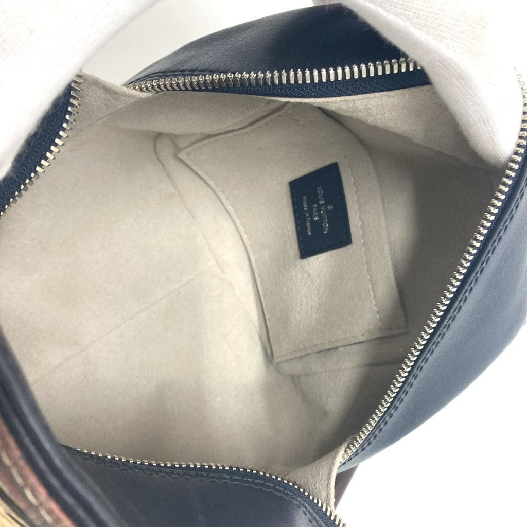 Louis Vuitton Beige Black Leather Handbag (Pre-Owned)