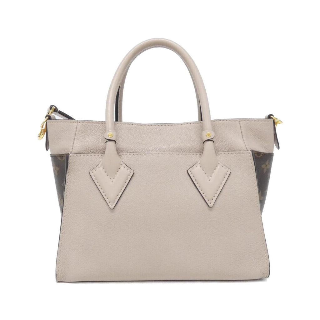 Louis Vuitton Gray Grayish Coated Canvas Leather Handbag (Pre-Owned)
