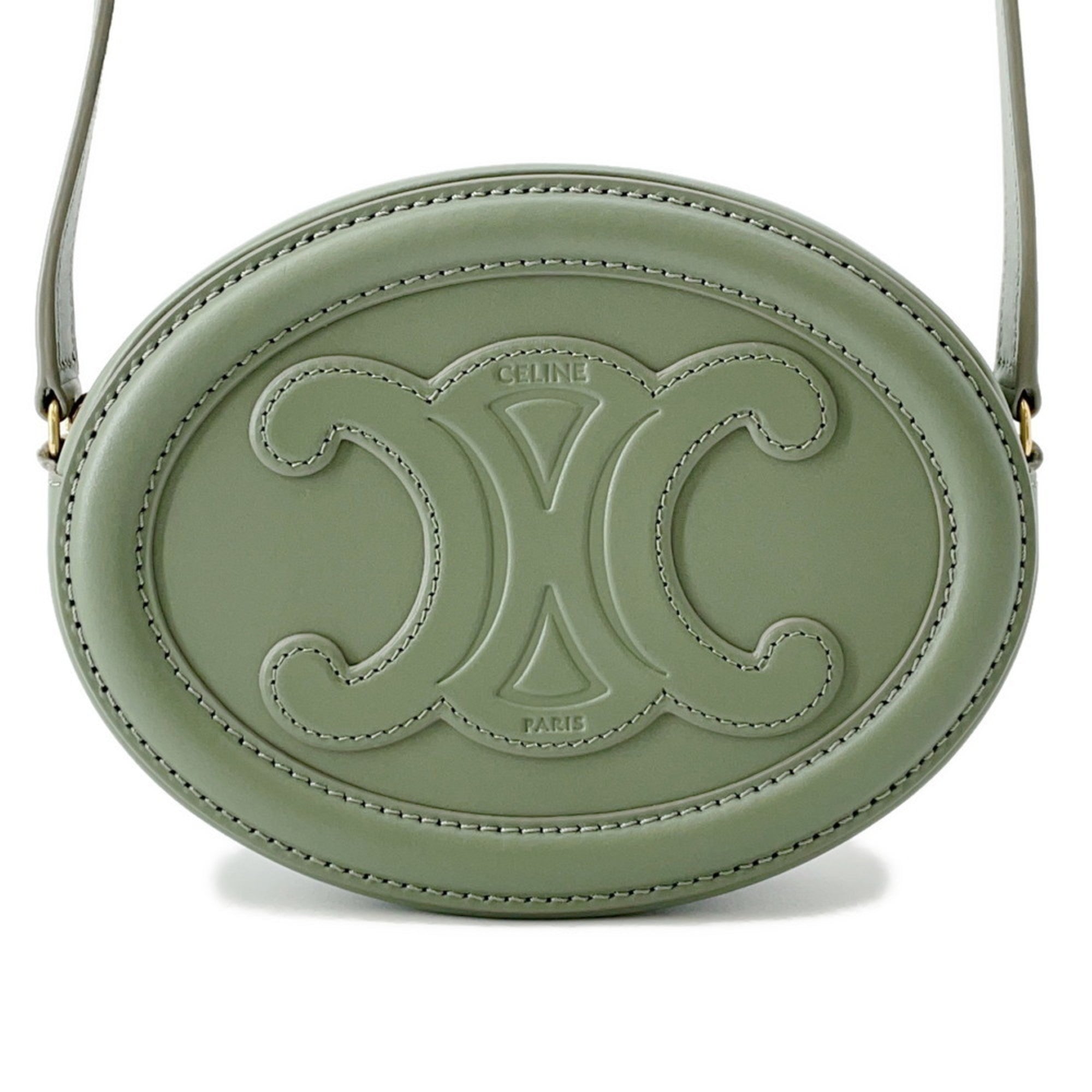 Triomphe Oval Crossbody Bag Leather