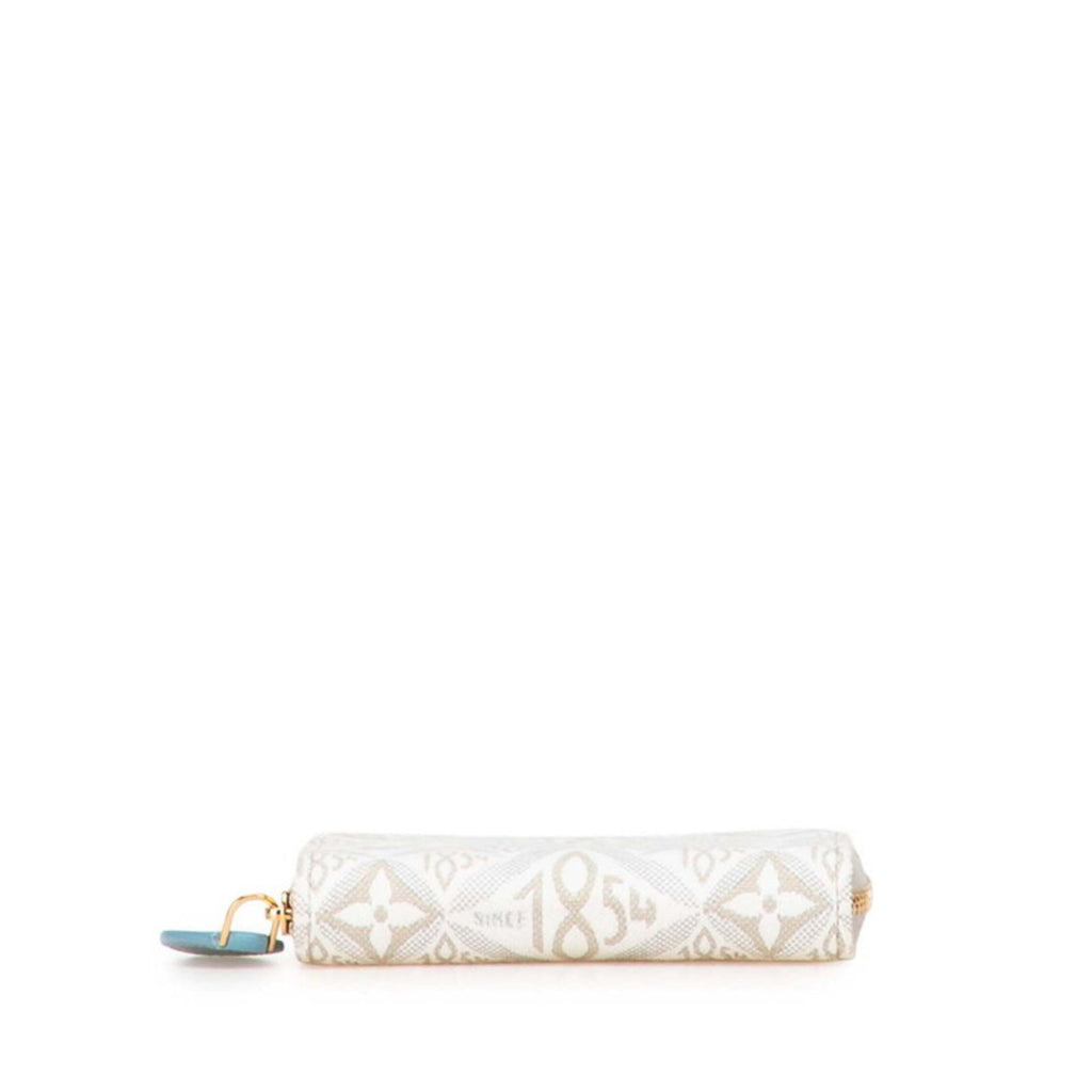 Louis Vuitton Monogram Beige White Canvas Leather Coin Purse/Coin Case (Pre-Owned)