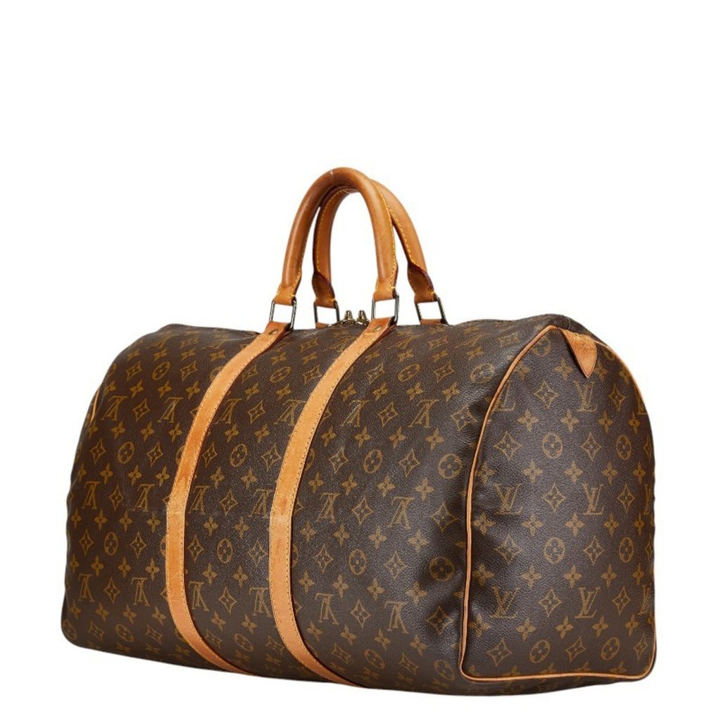Louis Vuitton Brown Pvc Leather Boston Bag (Pre-Owned)
