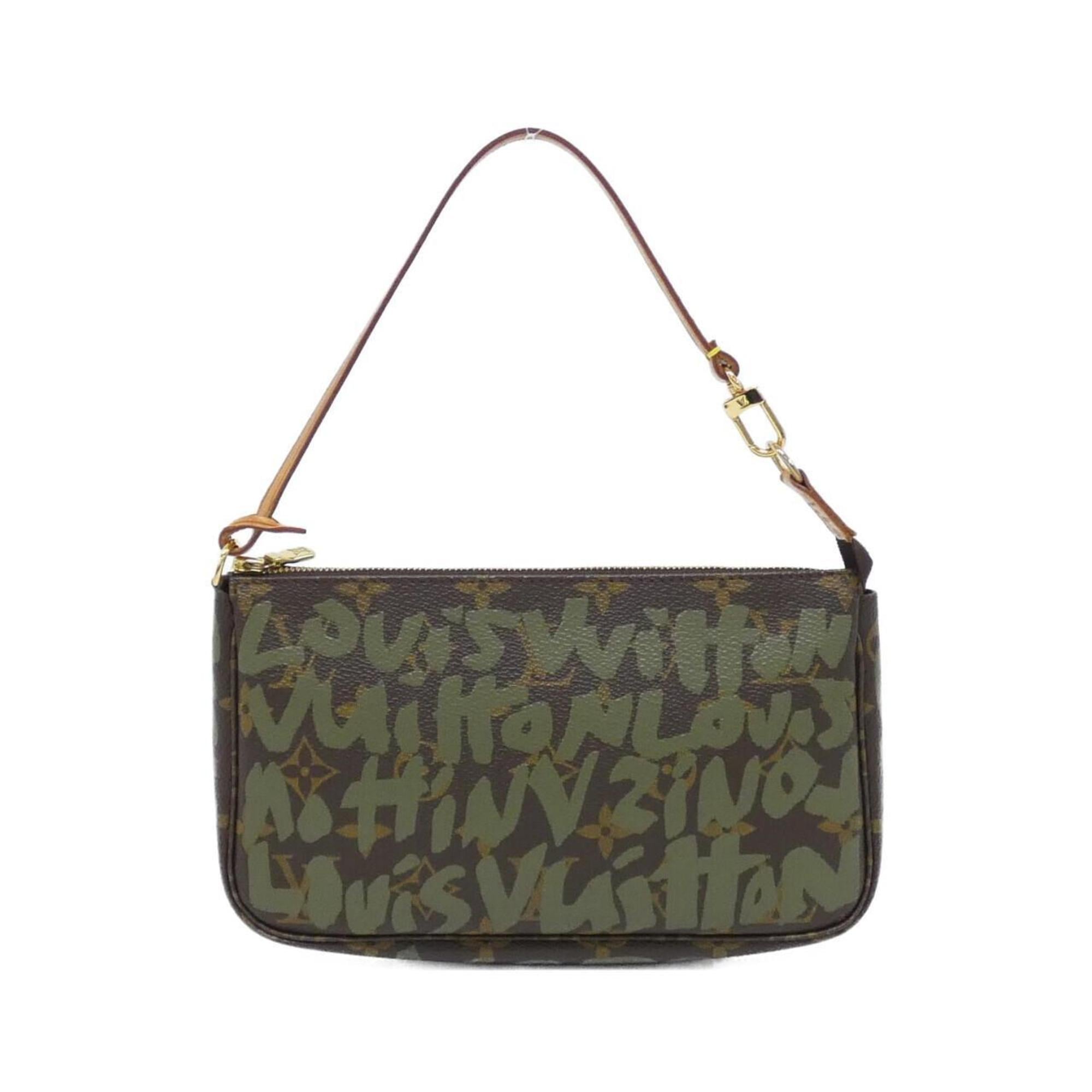 Louis Vuitton Brown Khaki Coated Canvas Pochette Pouch (Pre-Owned)