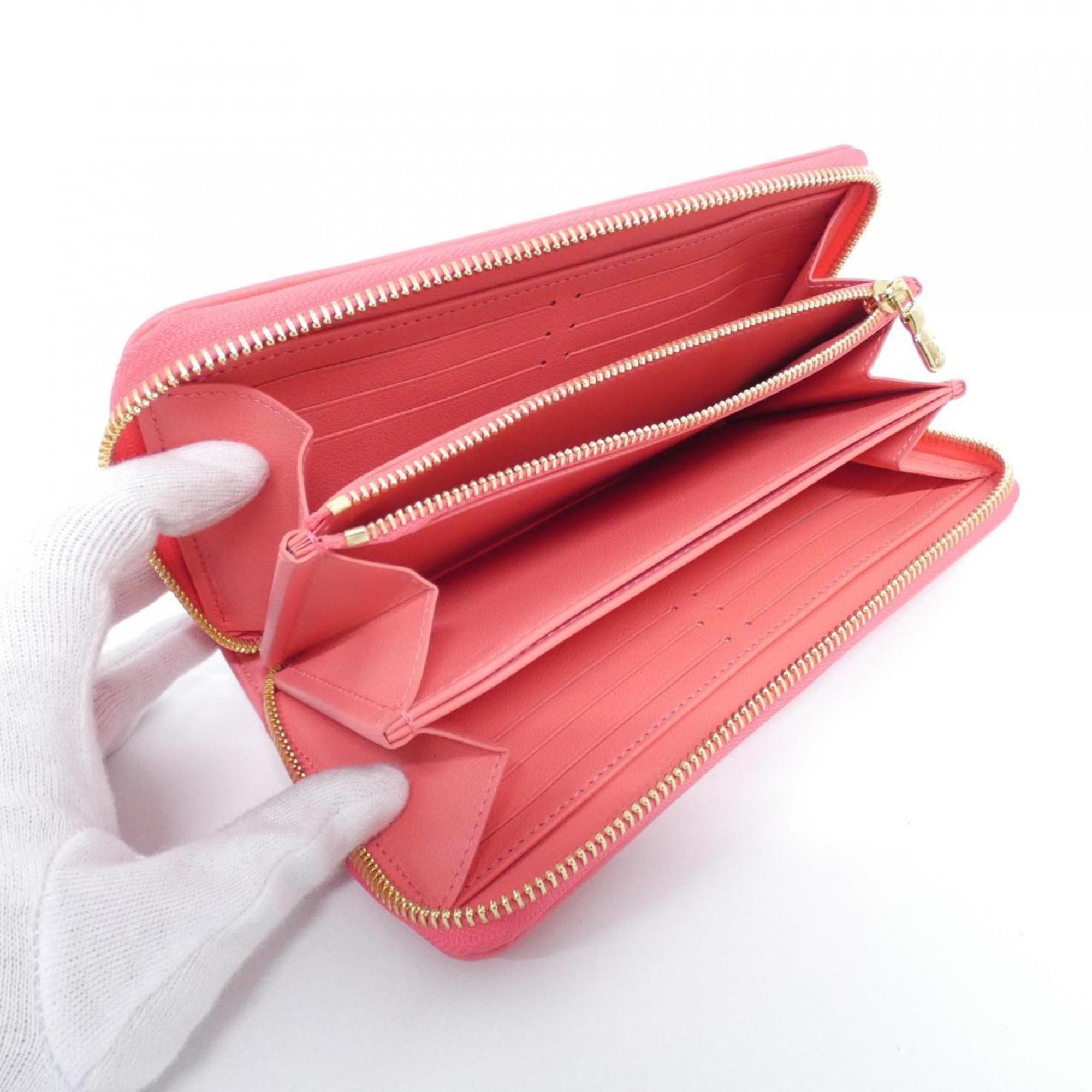Louis Vuitton Gold Pink Leather Long Bill Wallet (Bi-Fold) (Pre-Owned)