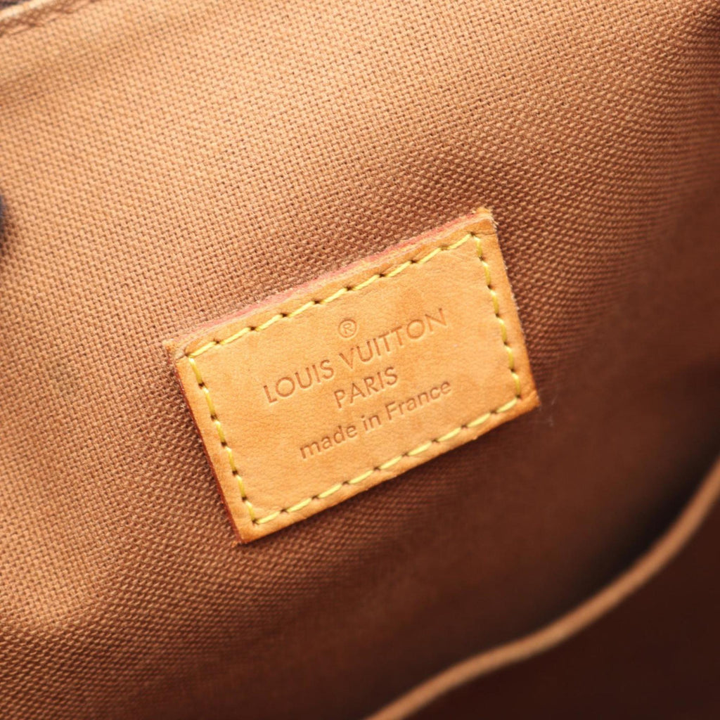 Louis Vuitton Monogram Brown Coated Canvas Leather Tote Bag (Pre-Owned)