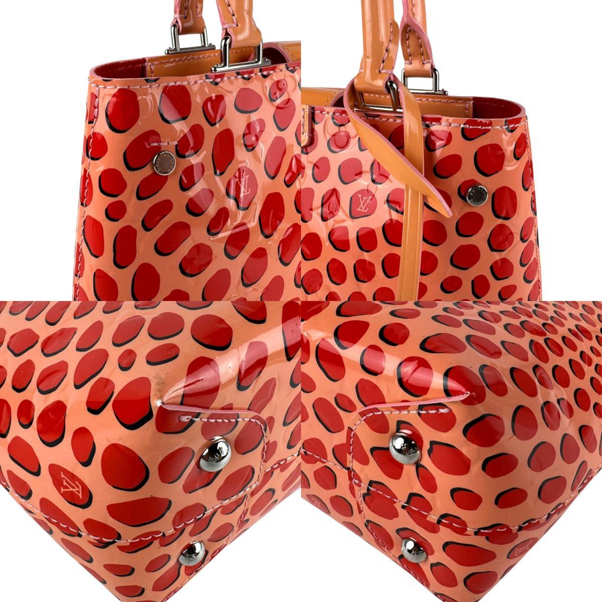 Louis Vuitton Pink Beige Red Color Patent Leather Handbag Shoulder Bag (Pre-Owned)