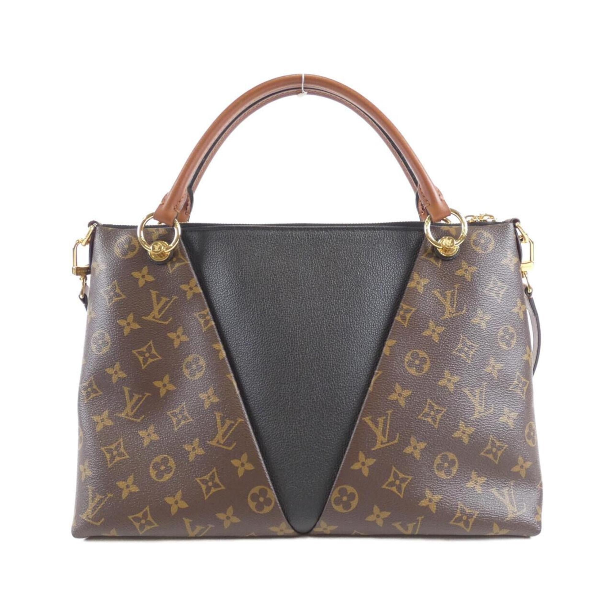 Louis Vuitton Black Marron Coated Canvas Leather Handbag (Pre-Owned)