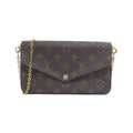 Louis Vuitton Monogram Marron Coated Canvas Pochette Shoulder Bag (Pre-Owned)