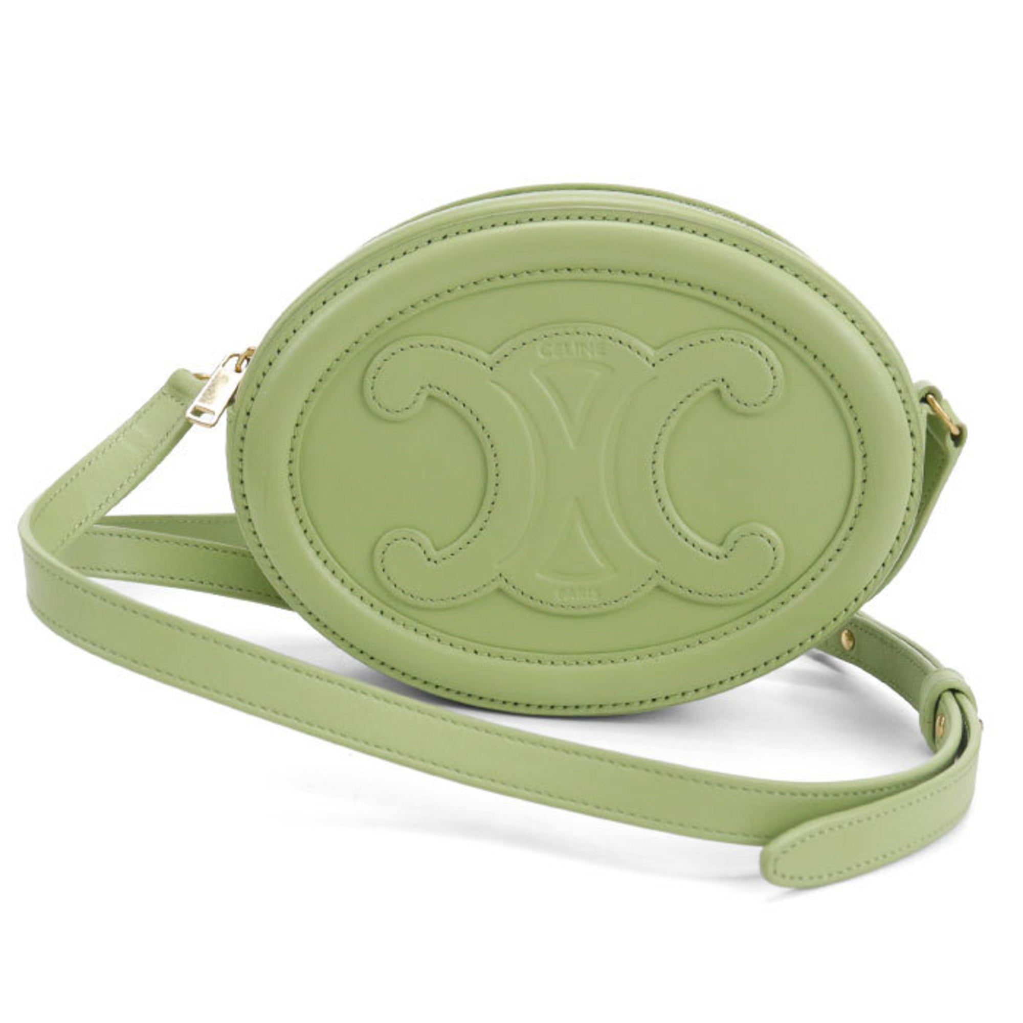 Triomphe Oval Crossbody Bag Leather