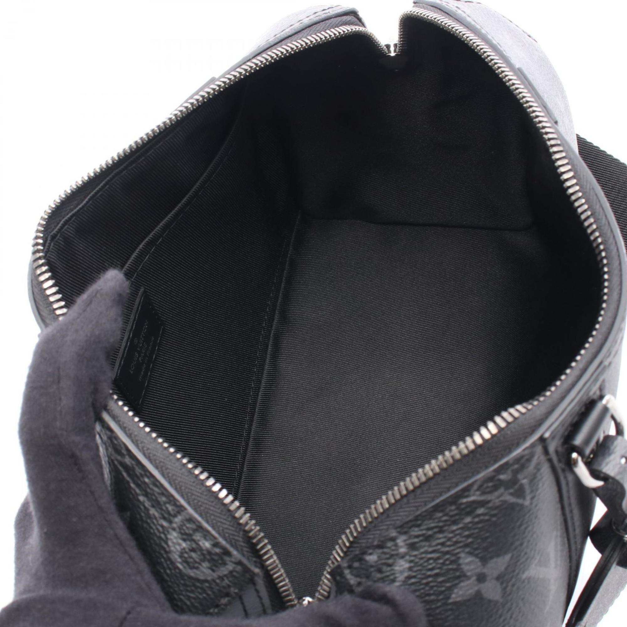 Louis Vuitton Black Gray Pvc Coated Canvas Monogram Eclipse Leather Shoulder Bag (Pre-Owned)