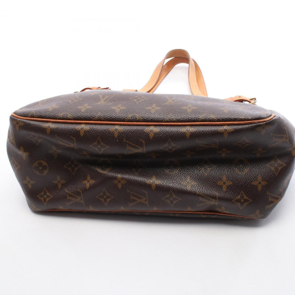 Louis Vuitton Monogram Brown Coated Canvas Leather Tote Bag (Pre-Owned)