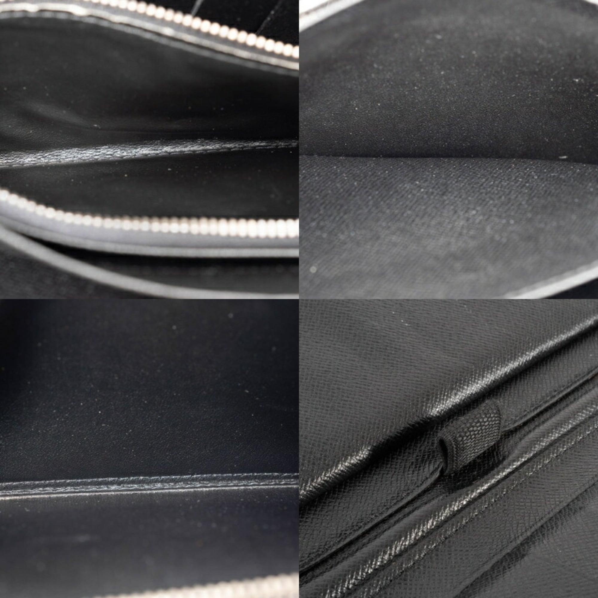 Louis Vuitton Black Taiga Leather Leather Long Bill Wallet (Bi-Fold) (Pre-Owned)