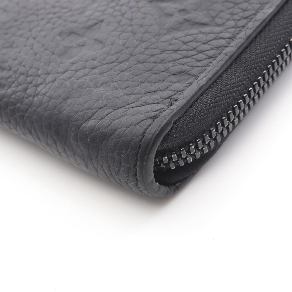Louis Vuitton Black Noir Leather Long Wallet (Bi-Fold) (Pre-Owned)
