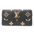 Louis Vuitton Beige Black Monogram Empreinte Long Wallet (Tri-Fold) (Pre-Owned)
