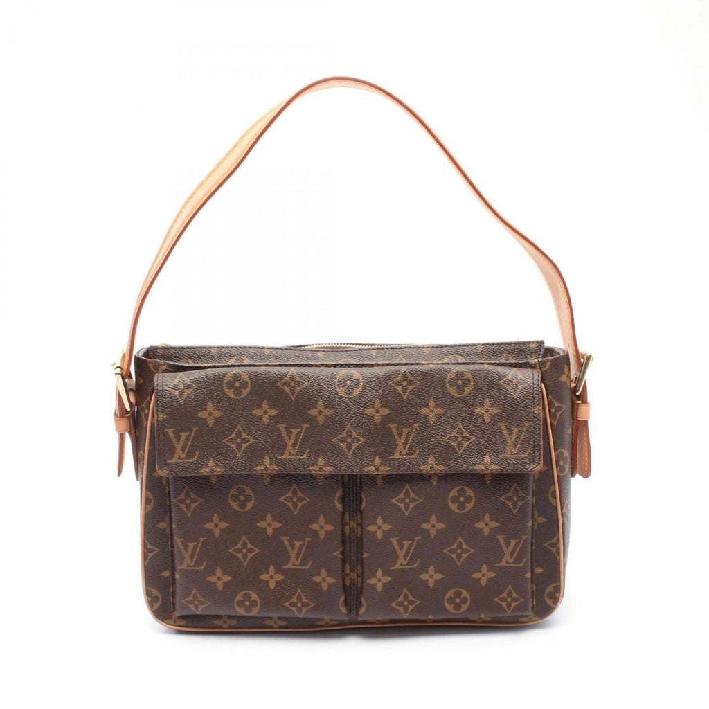 Louis Vuitton Monogram Brown Coated Canvas Leather Shoulder Bag (Pre-Owned)