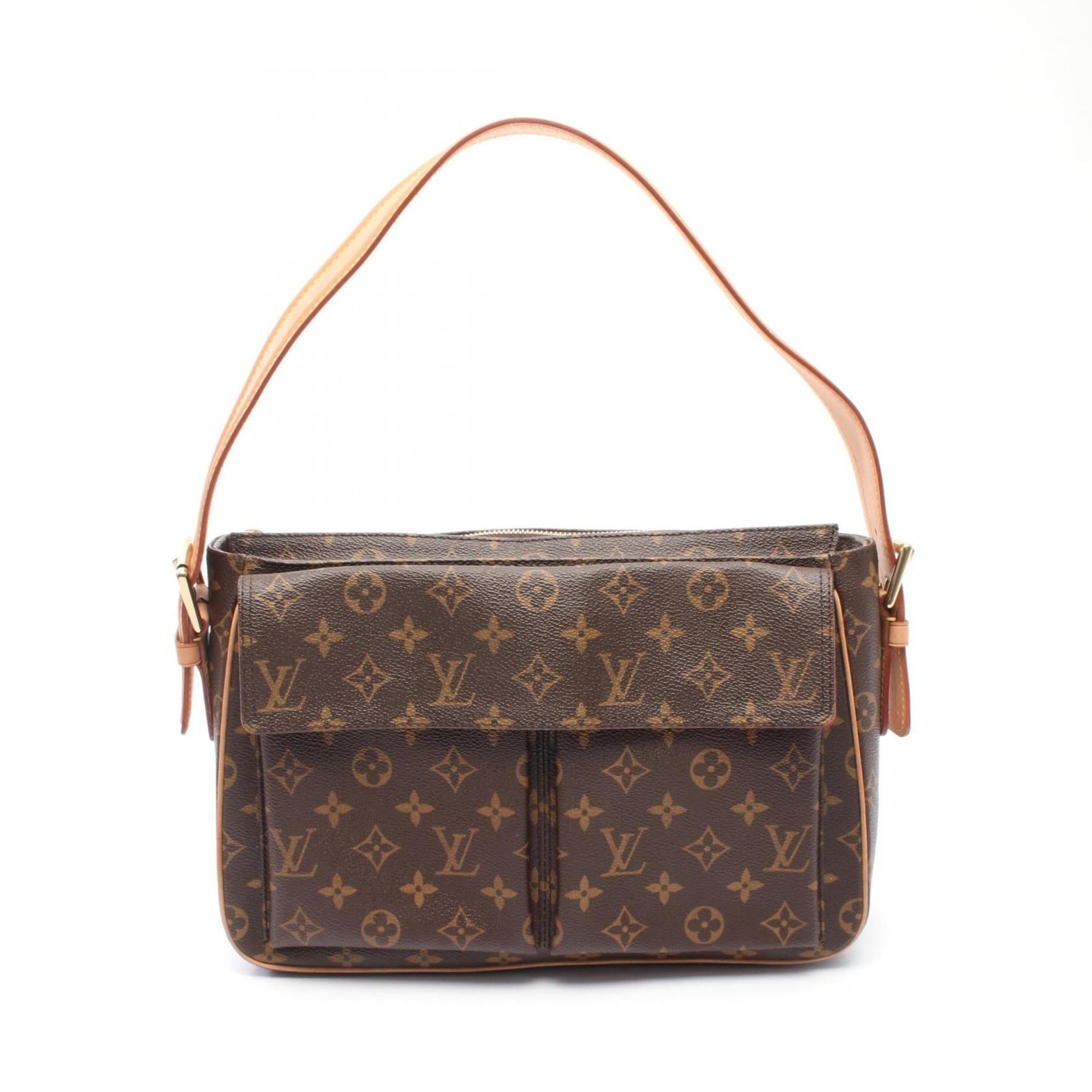 Louis Vuitton Monogram Brown Coated Canvas Leather Shoulder Bag (Pre-Owned)