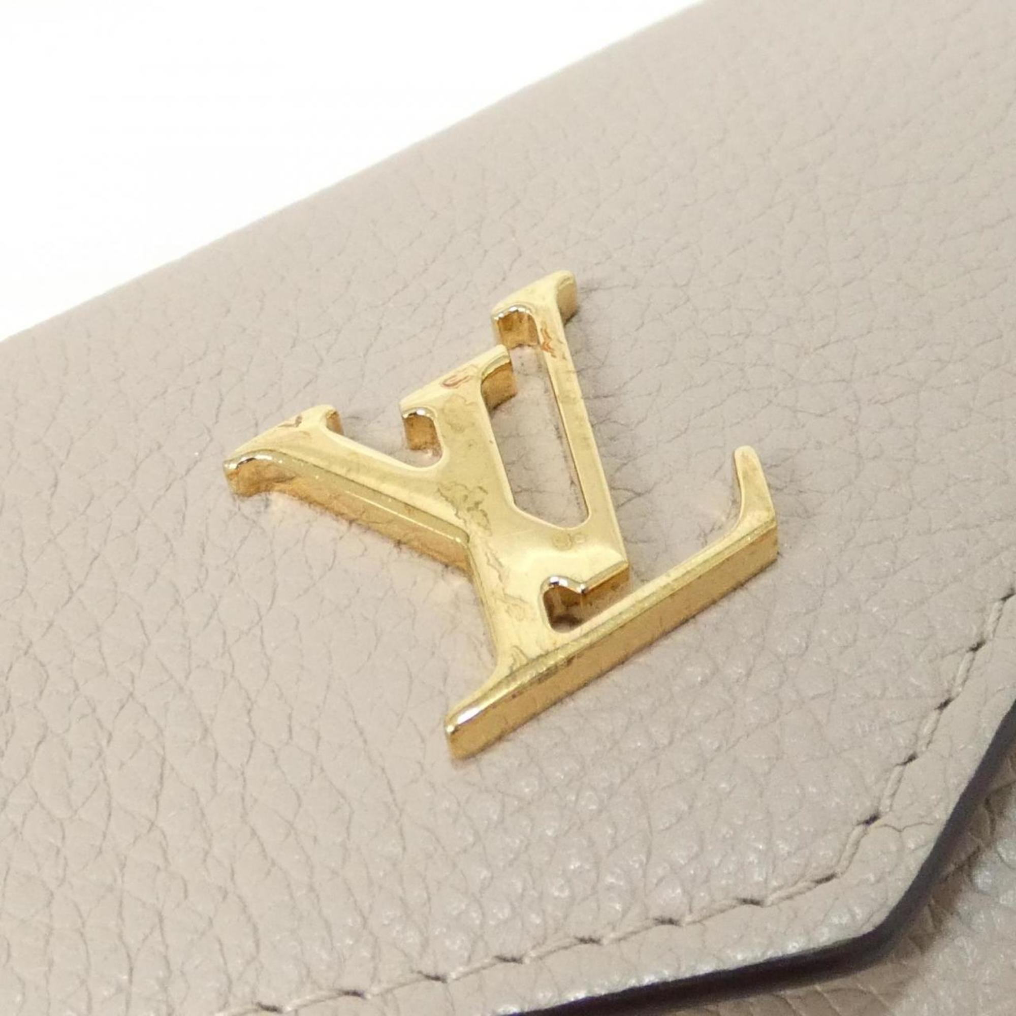 Louis Vuitton Grayish Leather Wallet (Tri-Fold) (Pre-Owned)