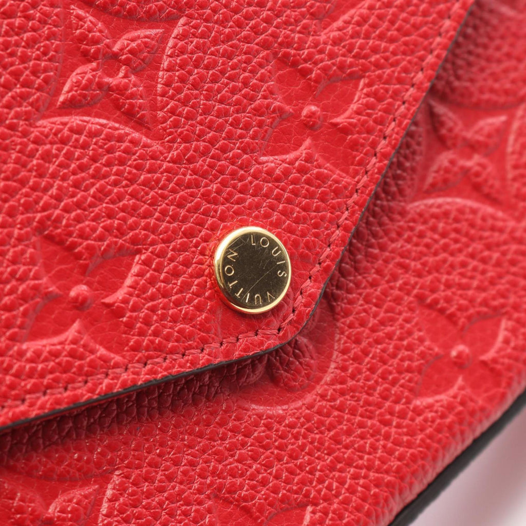 Louis Vuitton Red Color Rouge Monogram Empreinte Leather Pochette Shoulder Bag (Pre-Owned)