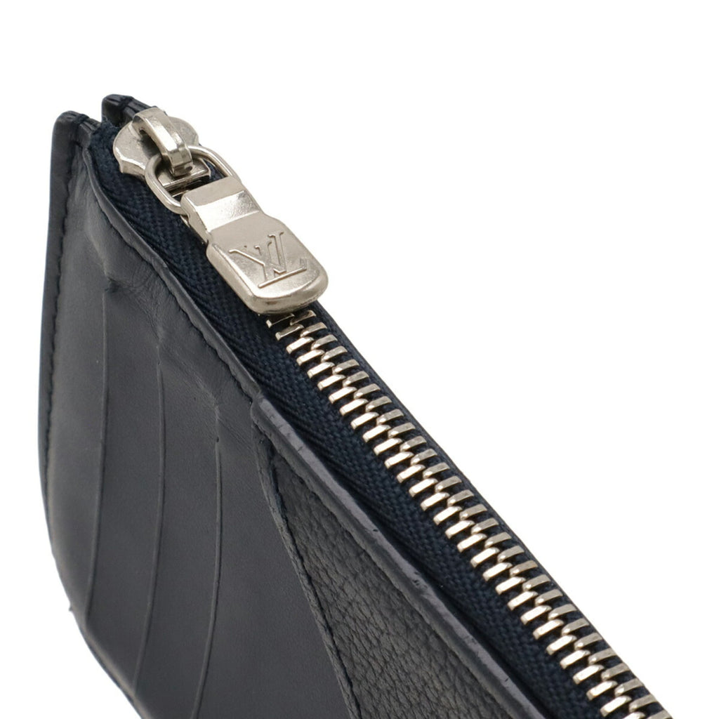 Louis Vuitton Navy Leather Coin Purse/Coin Case (Pre-Owned)