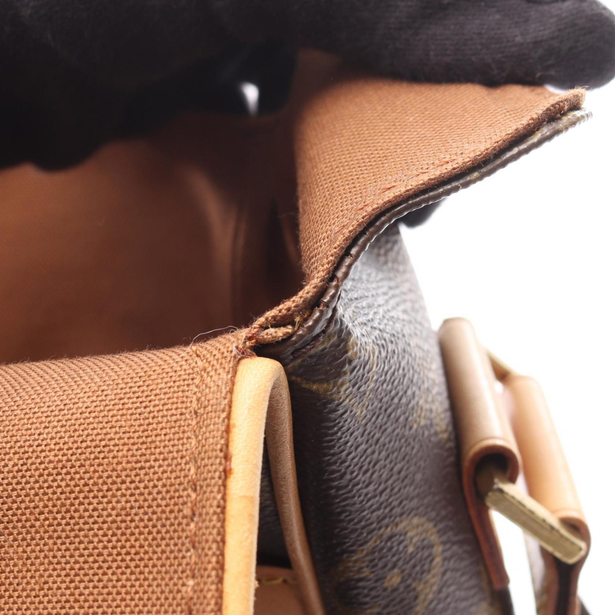Louis Vuitton Brown Coated Canvas Leather Shoulder Bag (Pre-Owned)