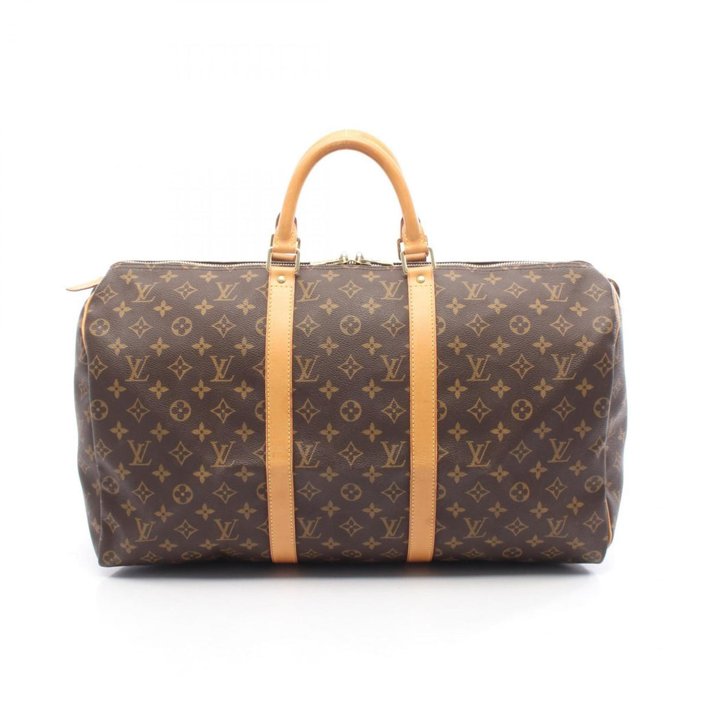 Louis Vuitton Brown Coated Canvas Leather Boston Bag (Pre-Owned)