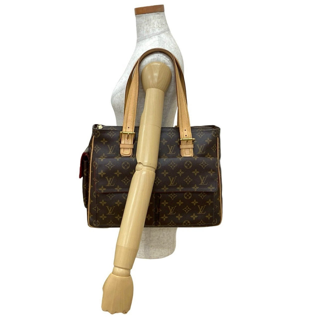 Louis Vuitton Brown Leather Pvc Handbag Tote Bag (Pre-Owned)