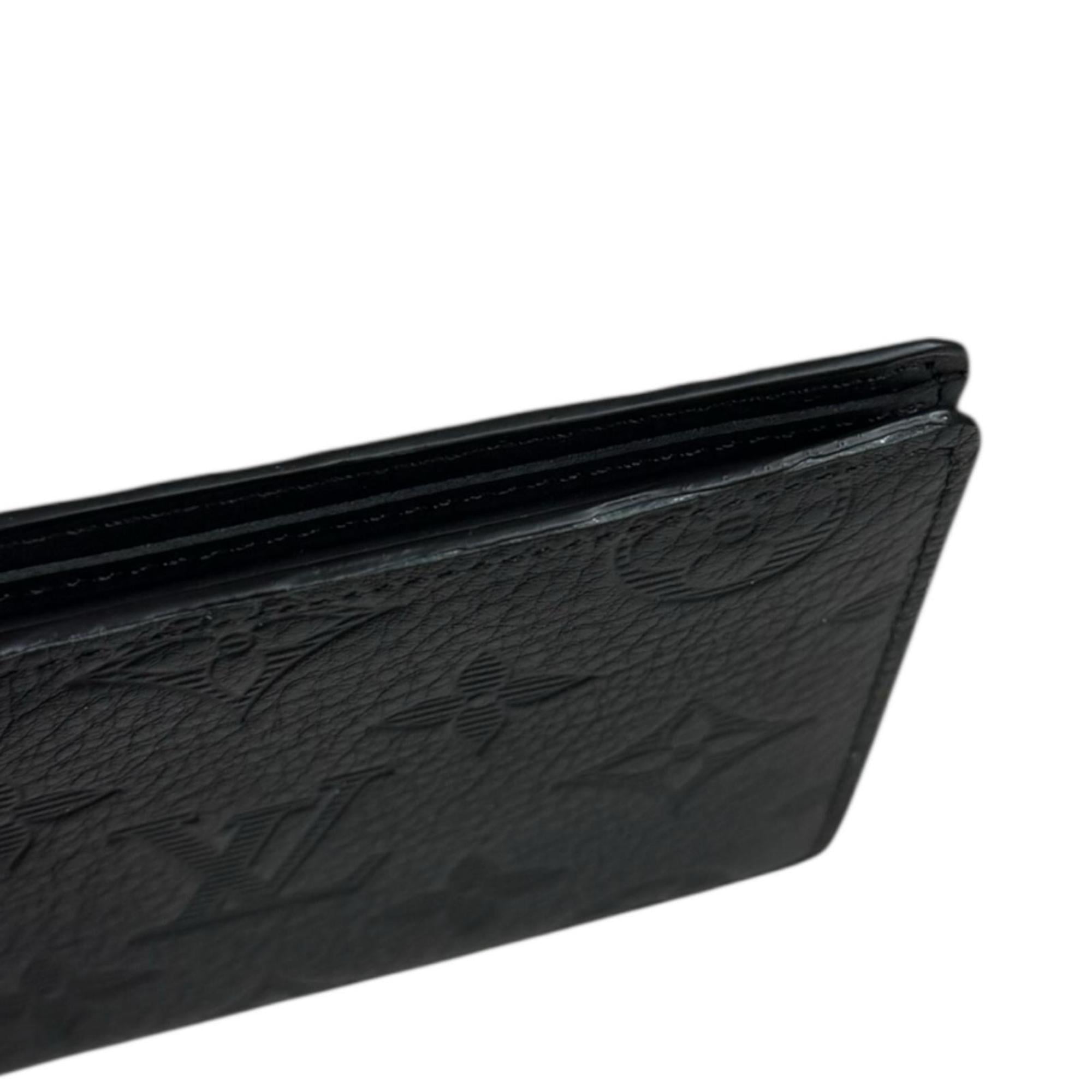 Louis Vuitton Black Leather Wallet (Bi-Fold) (Pre-Owned)