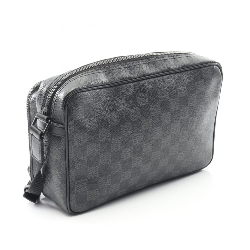 Louis Vuitton Gray Damier Graphite Leather Shoulder Bag (Pre-Owned)