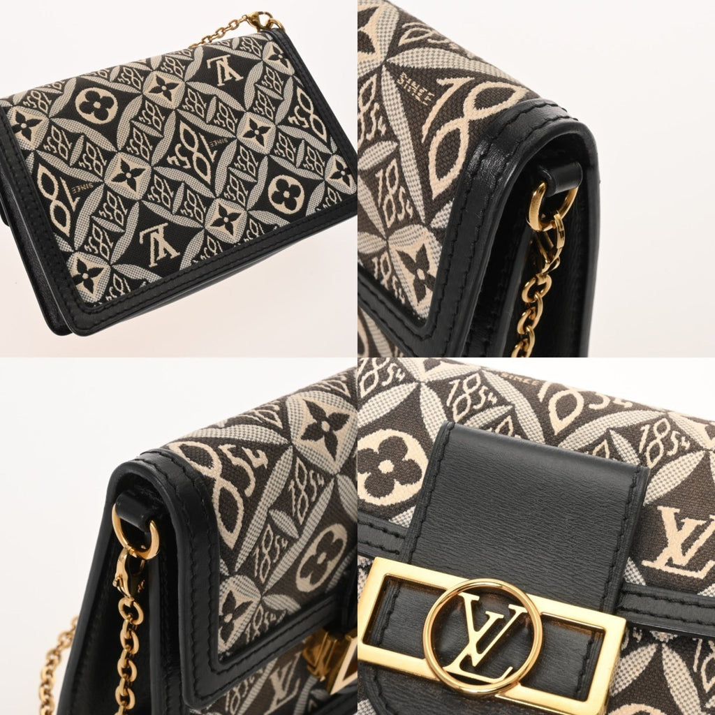 Louis Vuitton Monogram Black Leather Shoulder Bag (Pre-Owned)