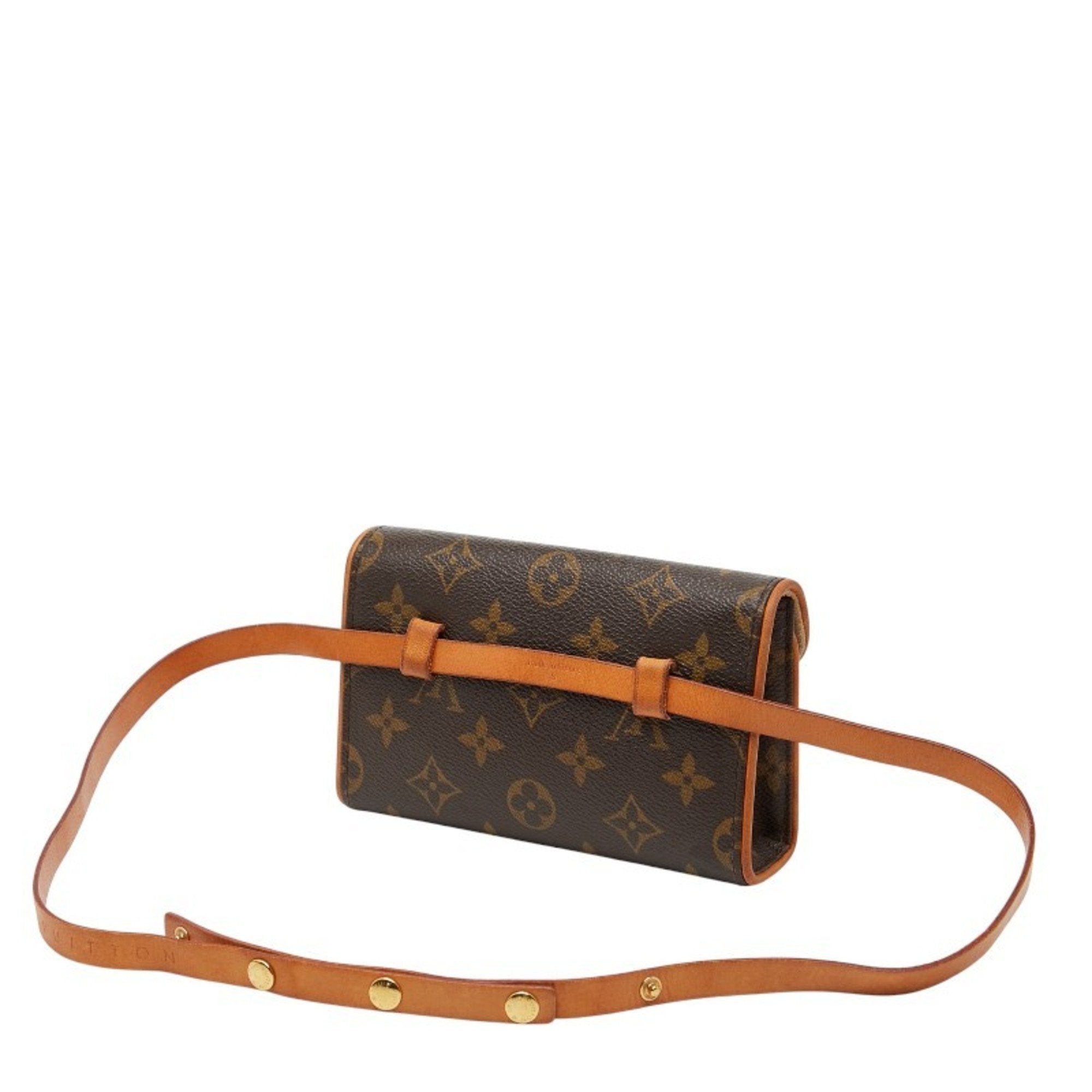 Louis Vuitton Brown Pvc Leather Pochette Sling Bag (Pre-Owned)