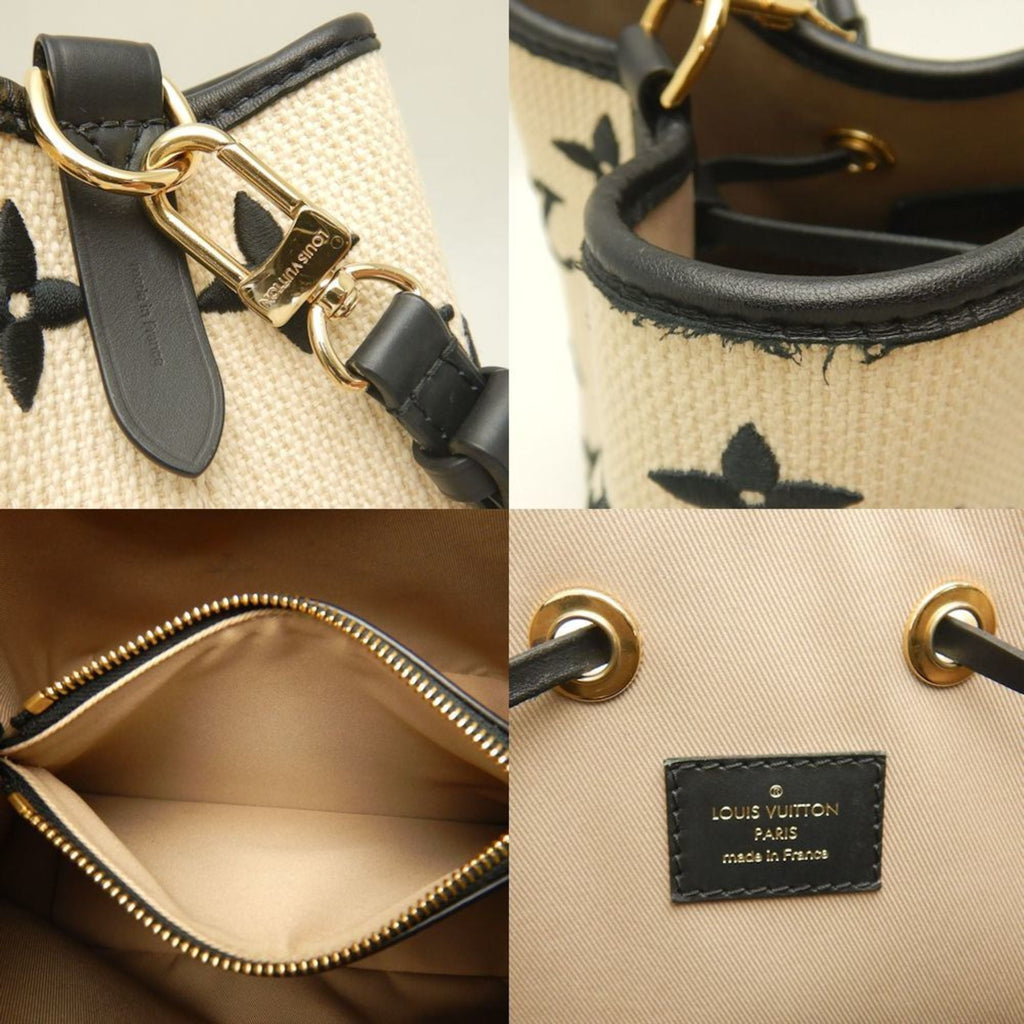 Louis Vuitton Beige Noir Cotton Canvas Leather Shoulder Bag (Pre-Owned)