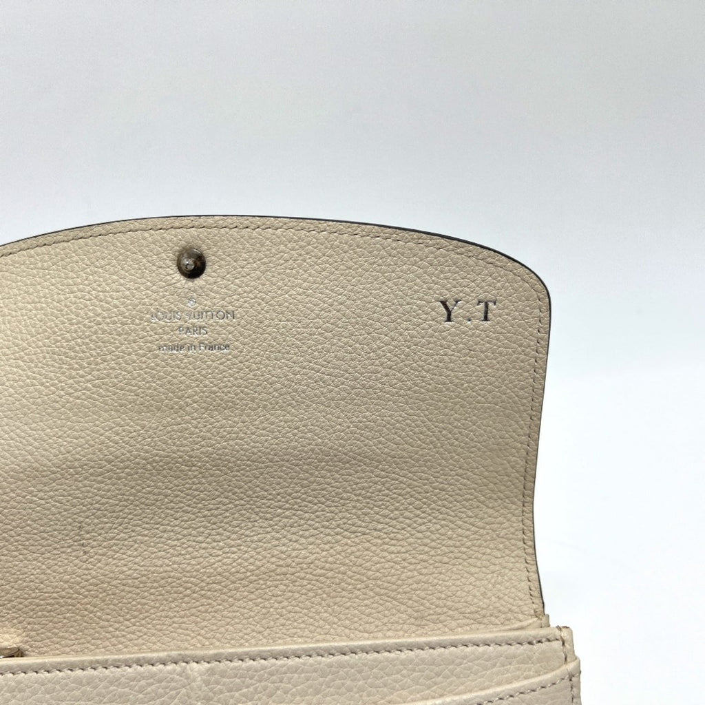 Louis Vuitton White Leather Long Wallet (Bi-Fold) (Pre-Owned)