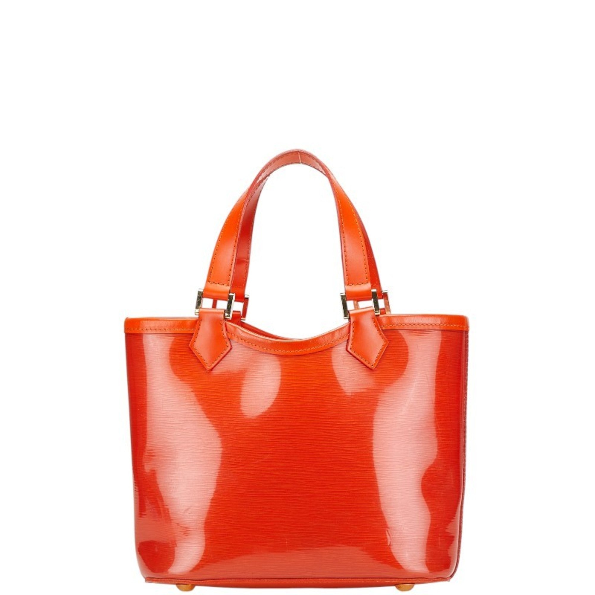 Louis Vuitton Orange Vinyl Leather Handbag (Pre-Owned)