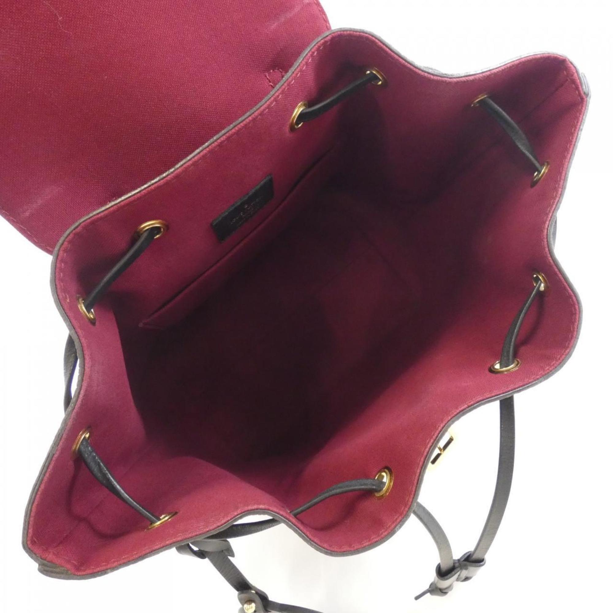 Louis Vuitton Black Marron Coated Canvas Leather Backpack (Pre-Owned)