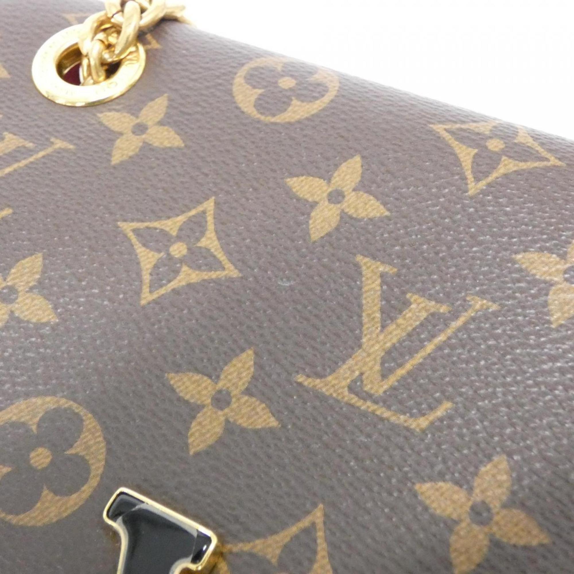 Louis Vuitton Marron Coated Canvas Shoulder Bag (Pre-Owned)