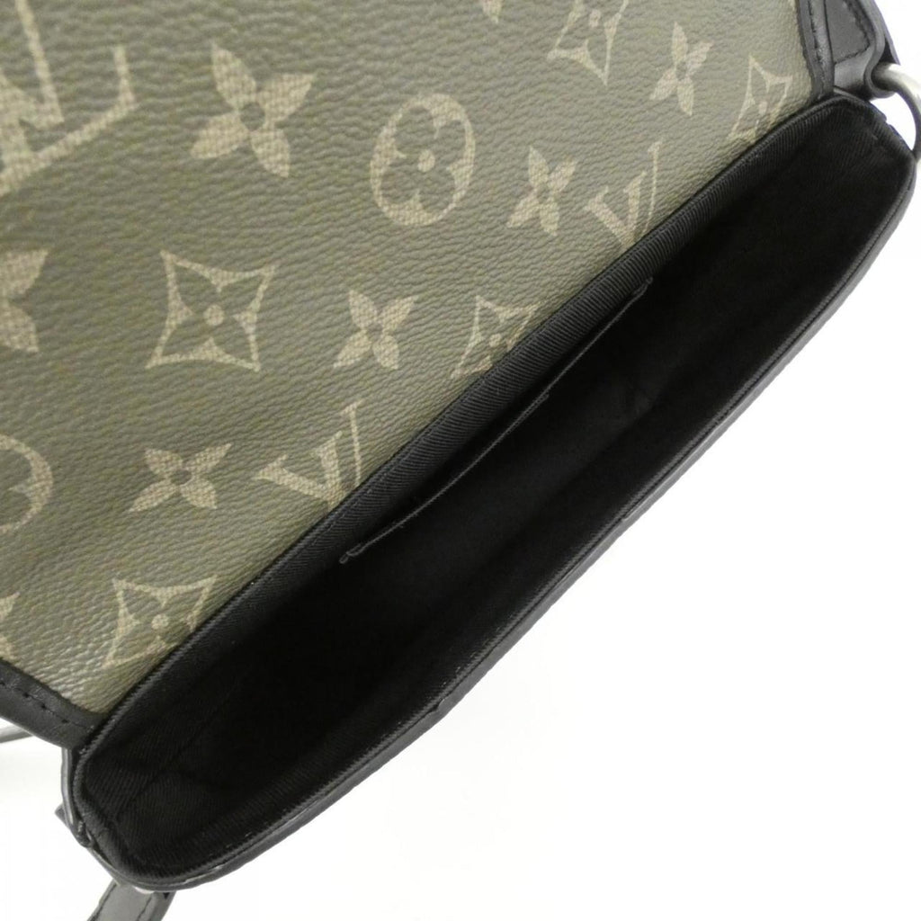Louis Vuitton Black Khaki Coated Canvas Shoulder Bag (Pre-Owned)