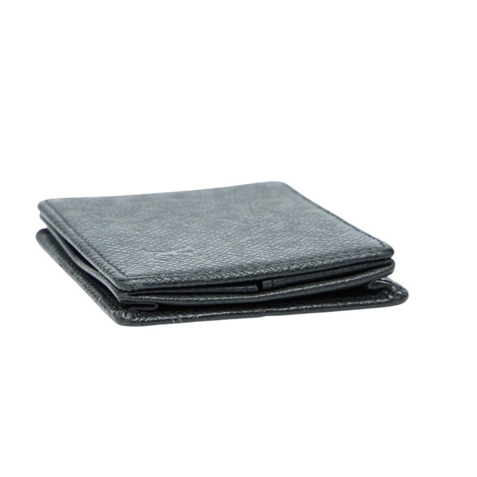 Louis Vuitton Ardoise Black Taiga Leather Coin Purse/Coin Case (Pre-Owned)