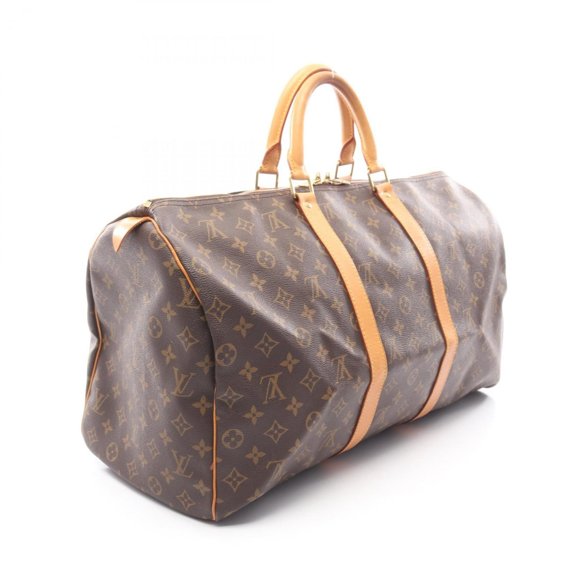 Louis Vuitton Brown Monogram Coated Canvas Leather Boston Bag (Pre-Owned)