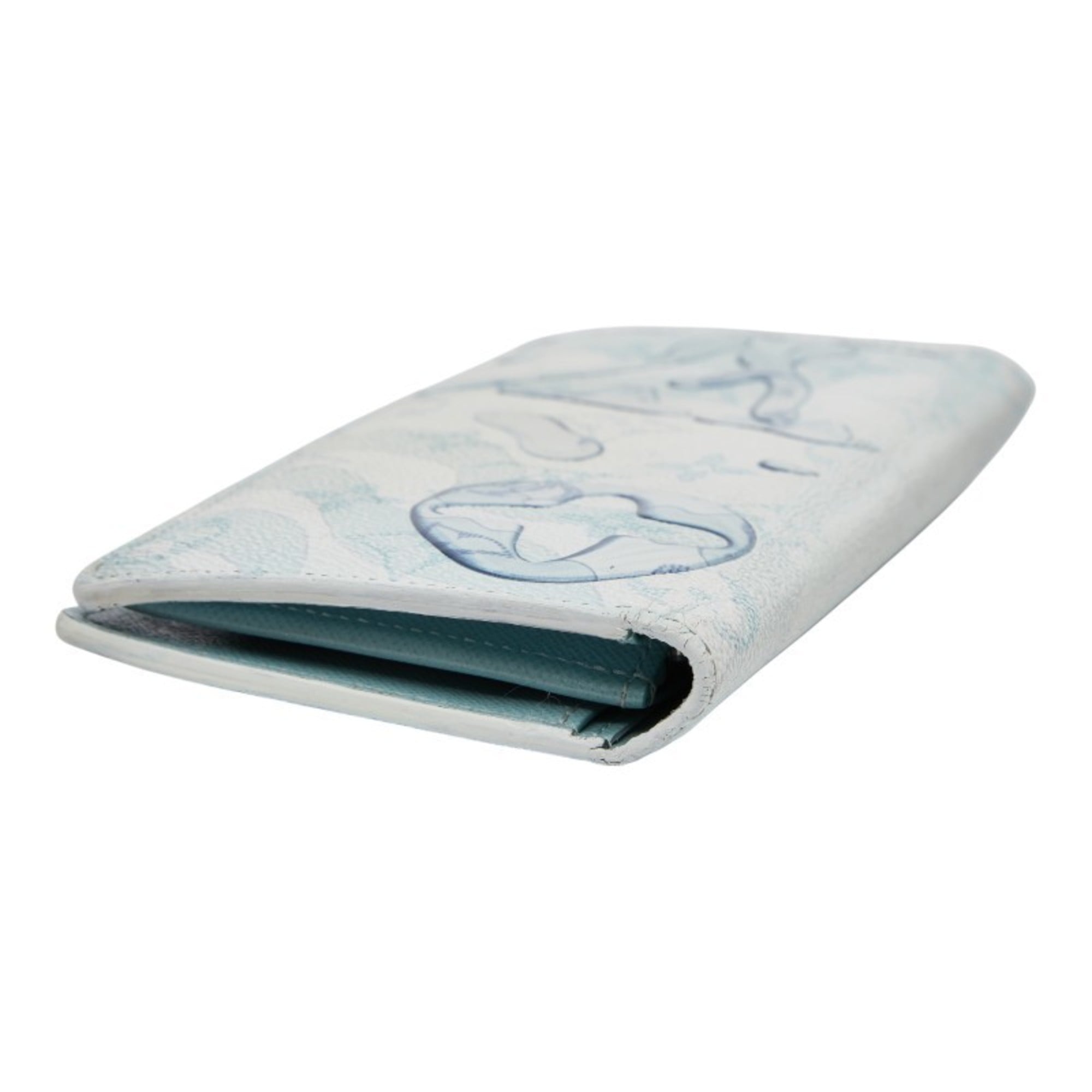 Louis Vuitton Light Blue Multi-Color Pvc Long Wallet (Bi-Fold) (Pre-Owned)