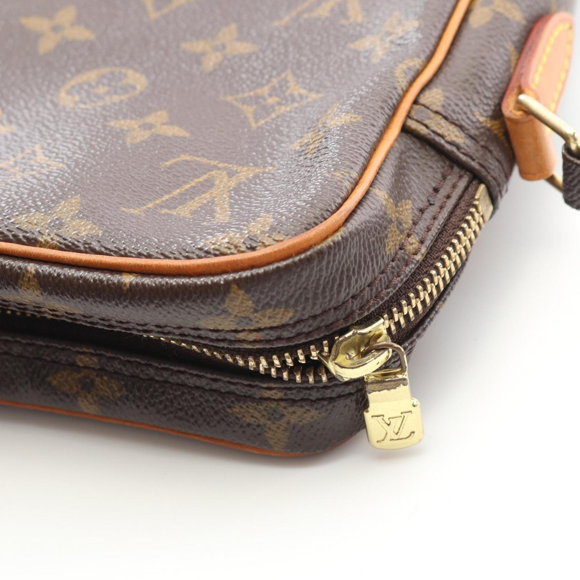 Louis Vuitton Brown Coated Canvas Leather Shoulder Bag (Pre-Owned)