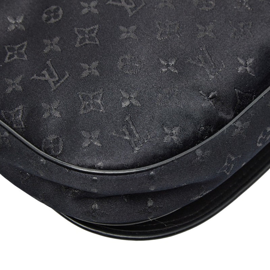 Louis Vuitton Black Noir Satin Leather Shoulder Bag (Pre-Owned)