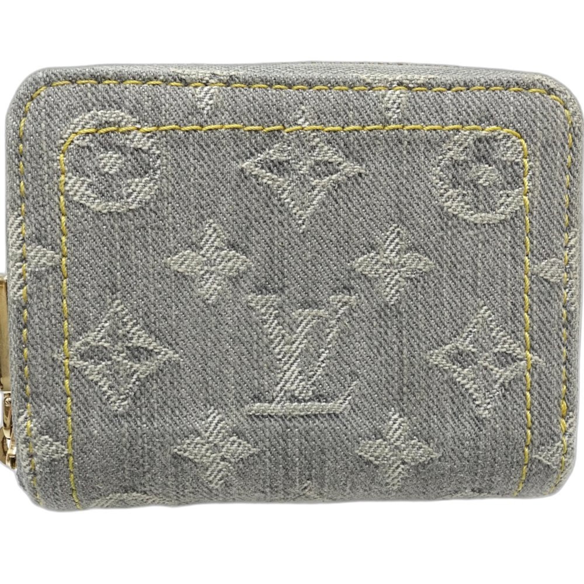 Louis Vuitton Gray Denim Coin Purse/Coin Case (Pre-Owned)