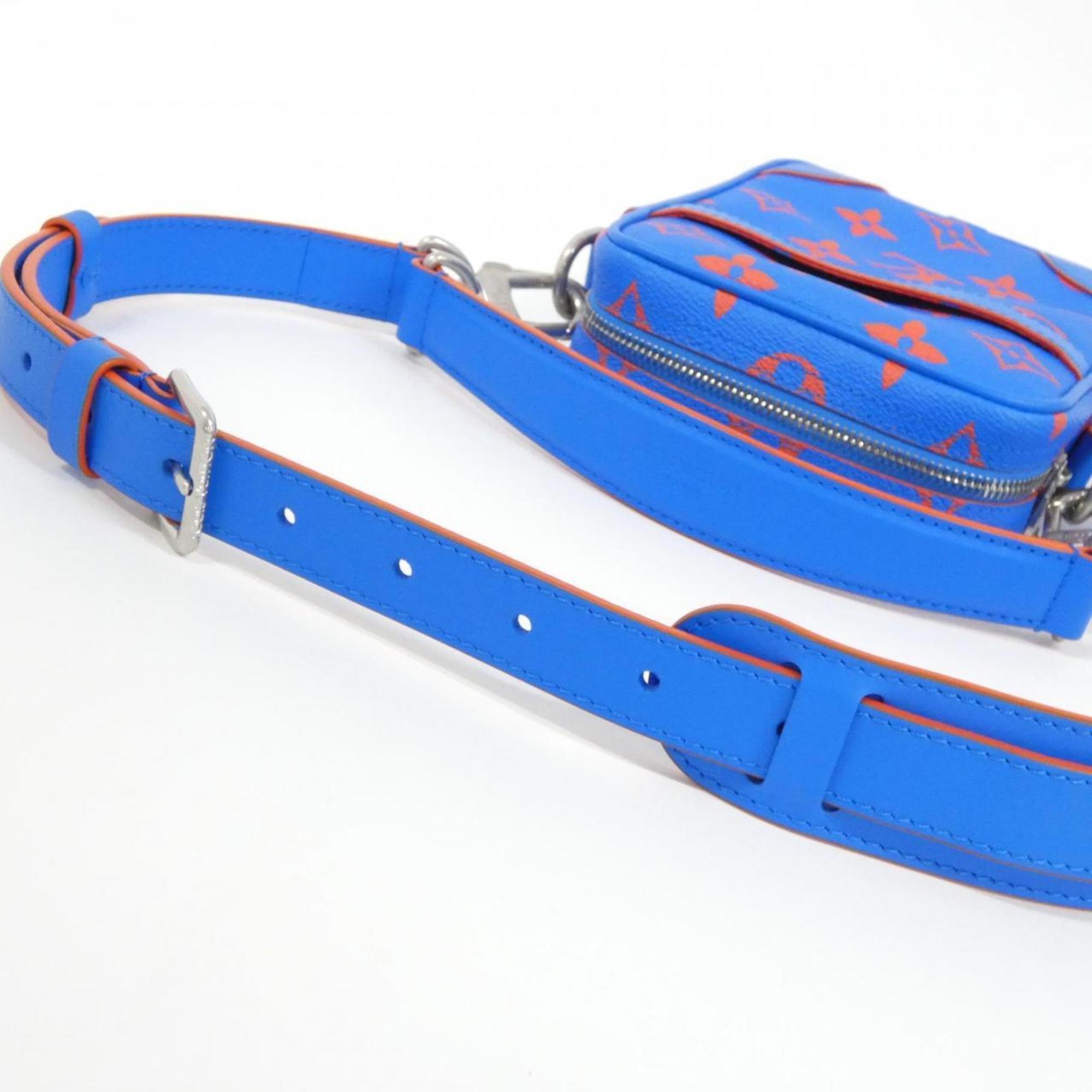 Louis Vuitton Monogram Blue Red Color Coated Canvas Handbag (Pre-Owned)