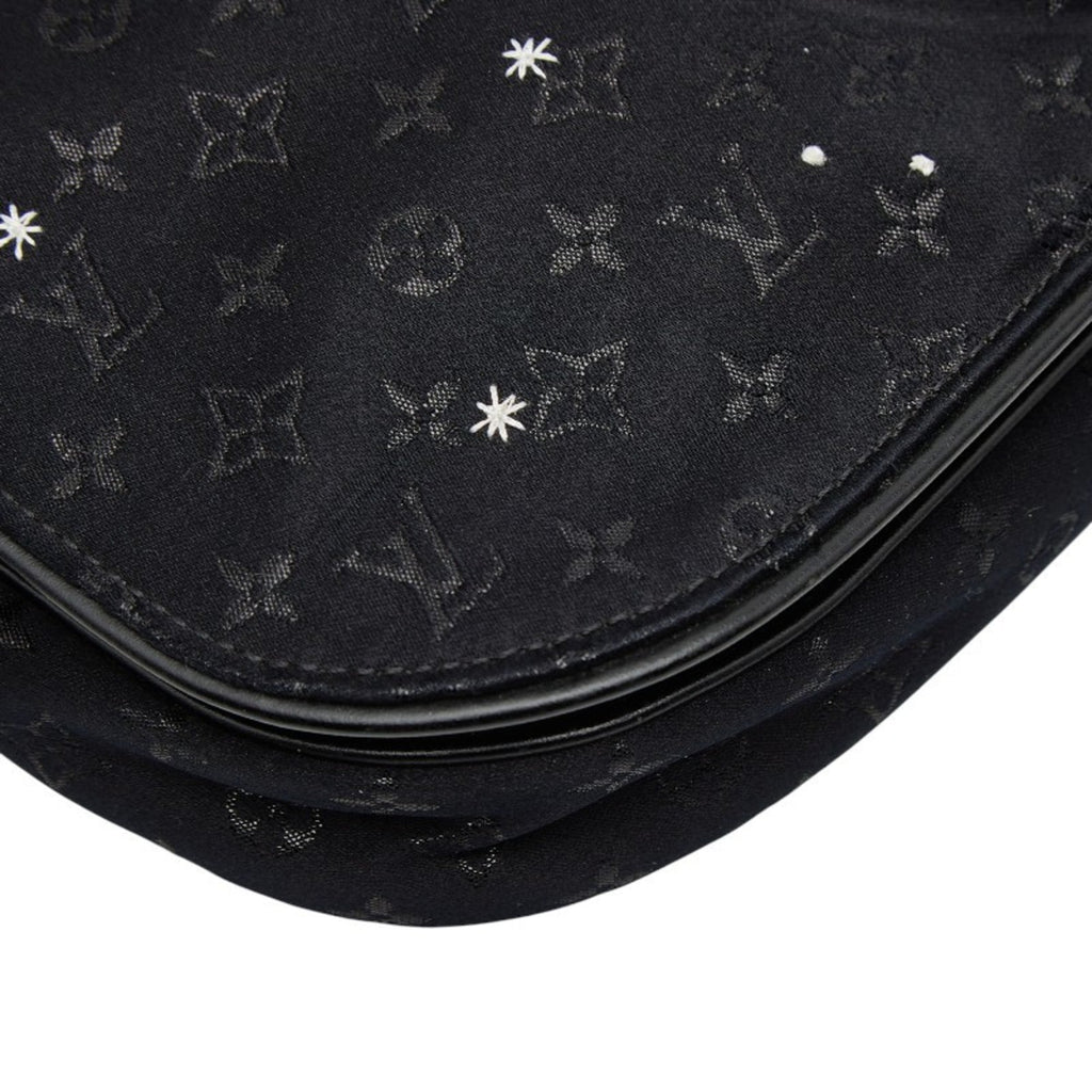 Louis Vuitton Black Noir Satin Leather Shoulder Bag (Pre-Owned)