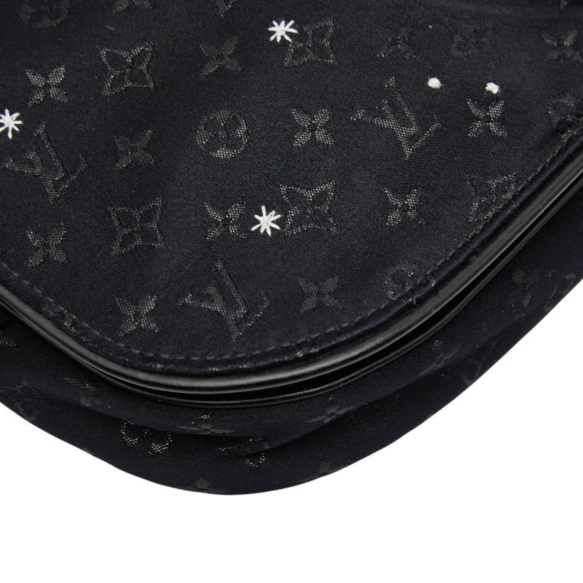 Louis Vuitton Black Noir Satin Leather Shoulder Bag (Pre-Owned)