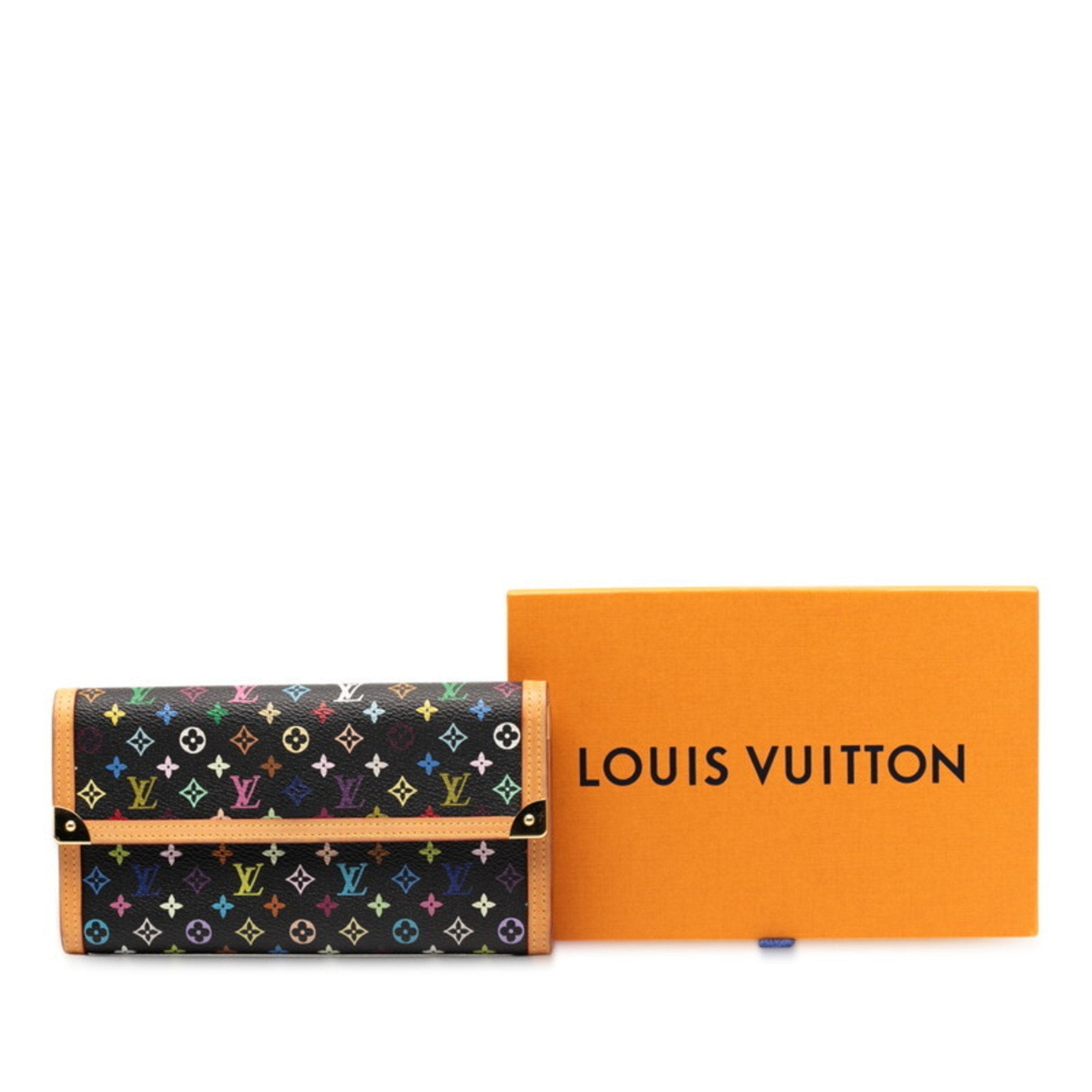 Louis Vuitton Brown Multi-Color Leather Pvc Long Wallet (Bi-Fold) (Pre-Owned)