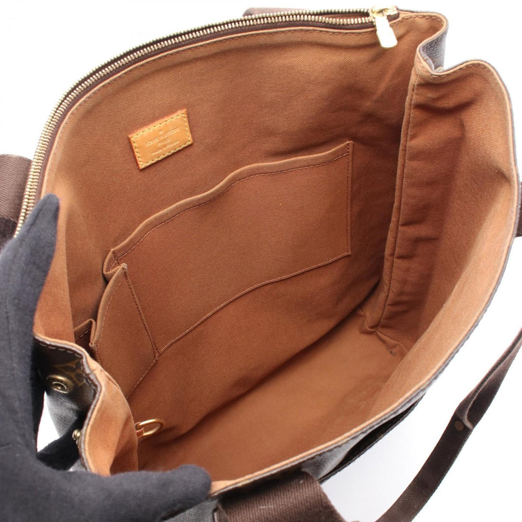 Louis Vuitton Brown Coated Canvas Leather Tote Bag (Pre-Owned)