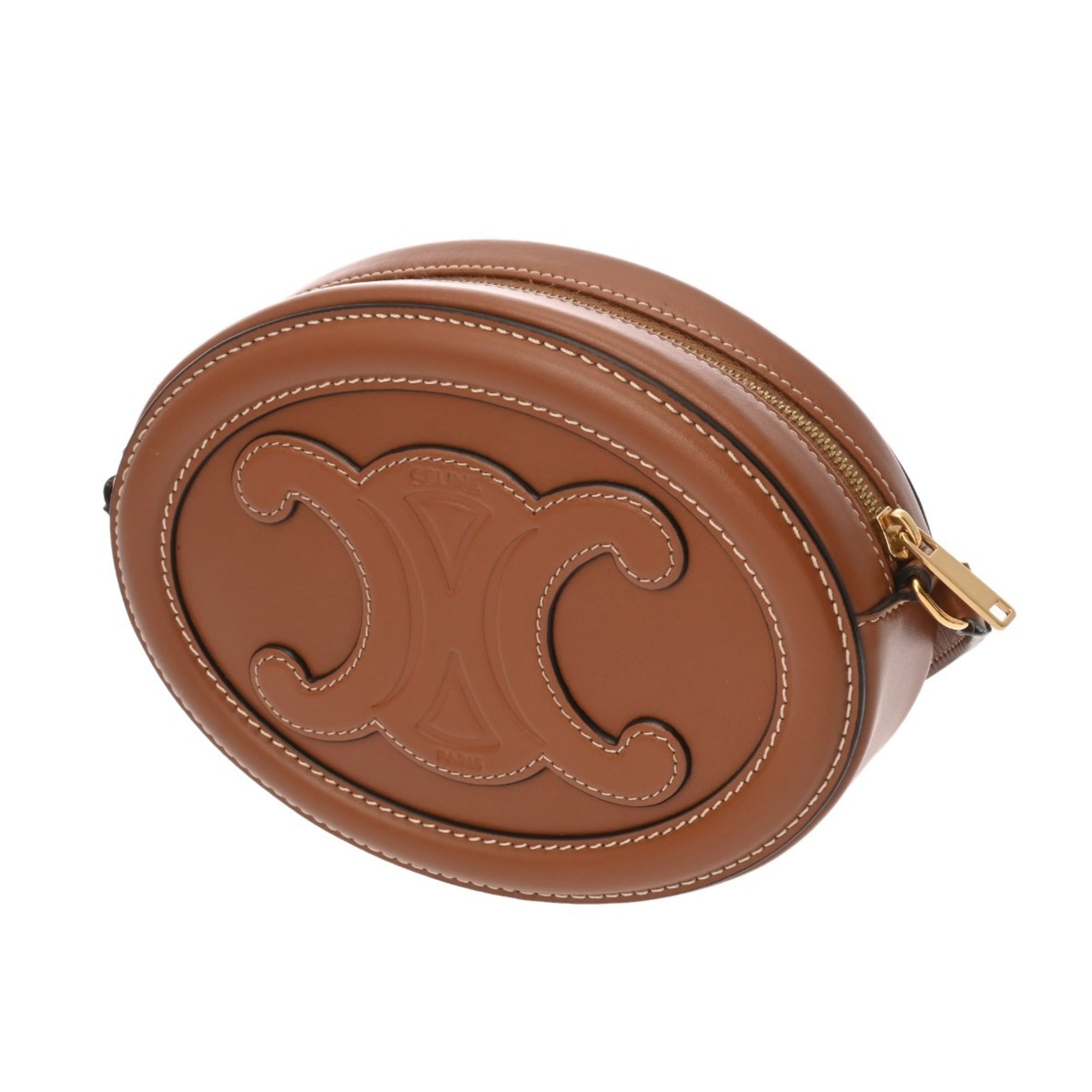 Triomphe Oval Crossbody Bag Leather