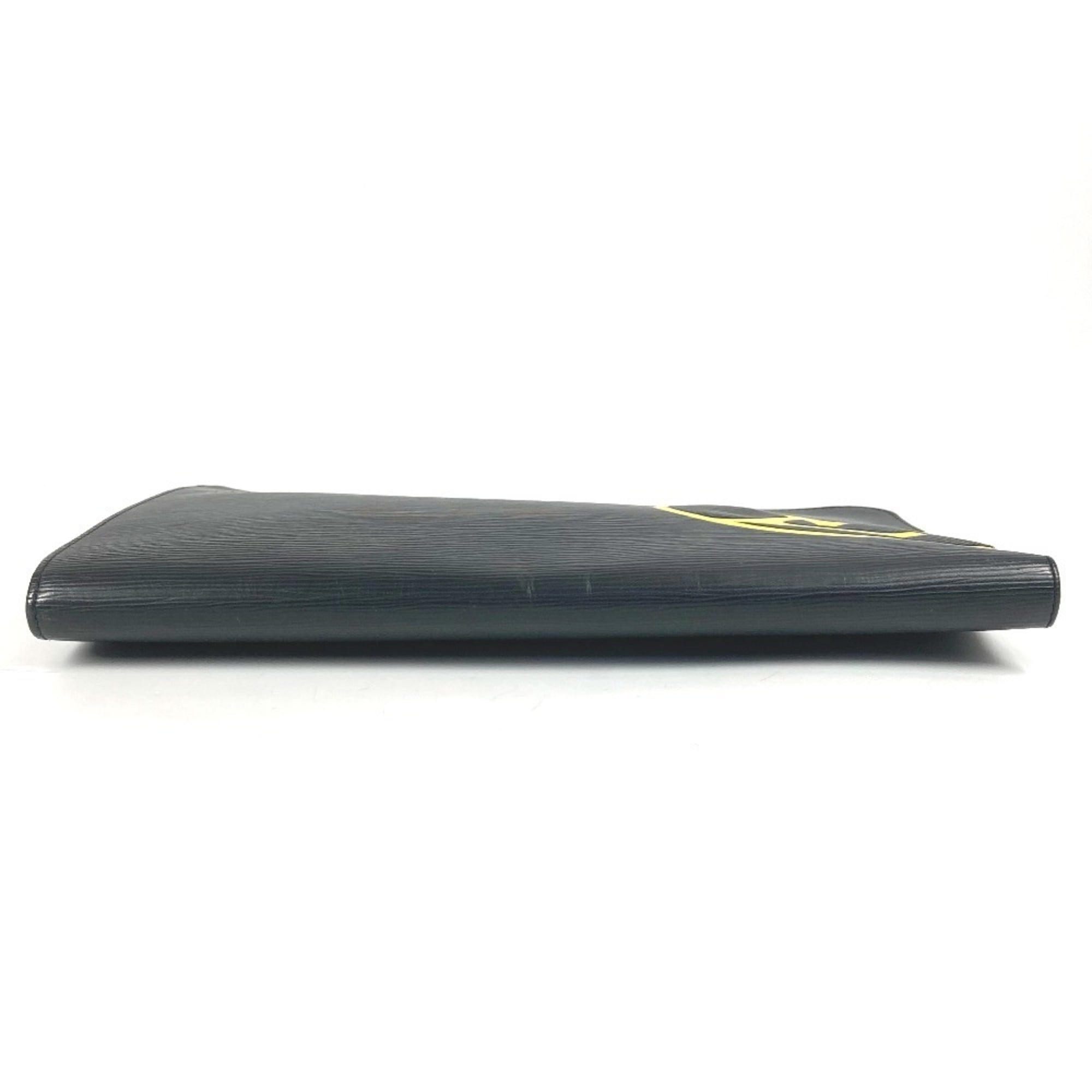 Louis Vuitton Black Yellow Epi Leather Clutch Bag Pochette Pouch (Pre-Owned)