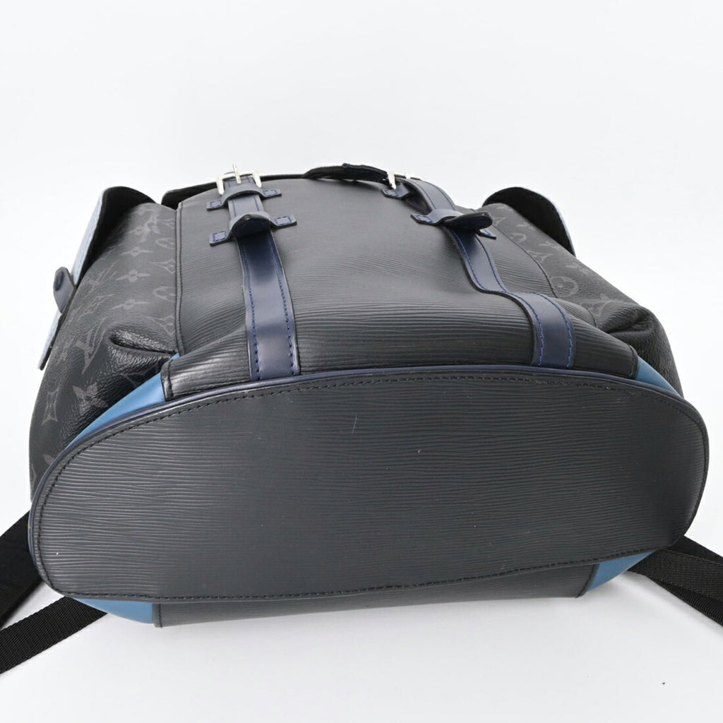 Louis Vuitton Black Blue Gray Monogram Eclipse Monogram Eclipse Epi Leather Backpack (Pre-Owned)