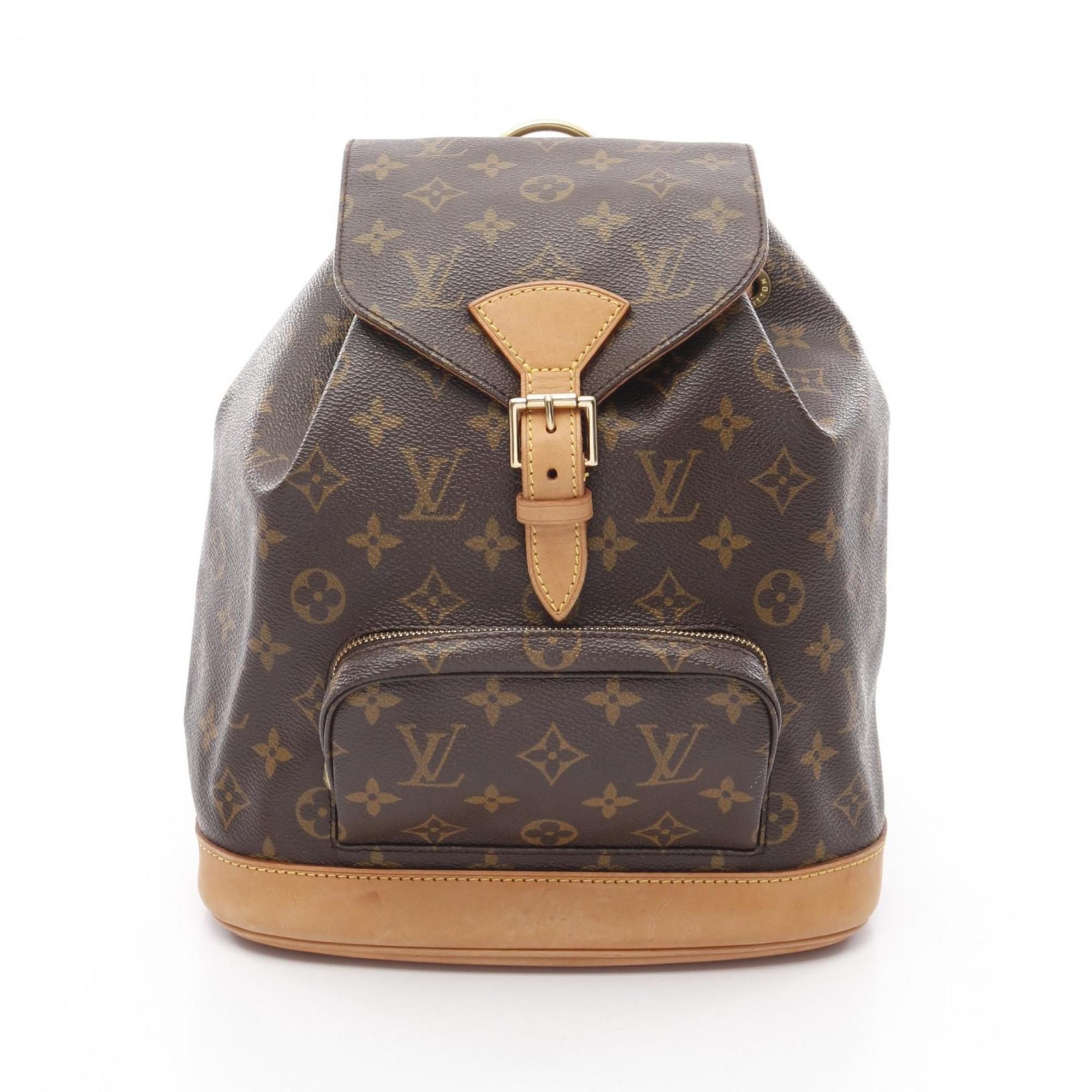 Louis Vuitton Brown Coated Canvas Leather Backpack (Pre-Owned)
